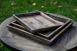 Whitewashed wooden trays