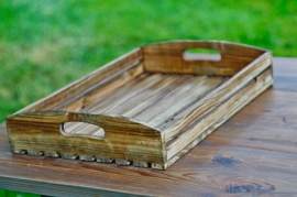 Wood Slat Farm Tray