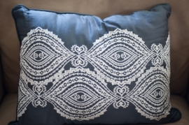 Cobalt Blue Embroidered Pillow