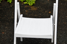 White Slatted Folding Chairs