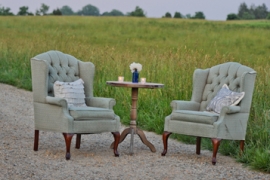 Sea Green Tufted Chairs