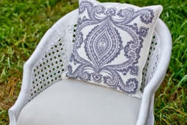 French Cane White Chair
