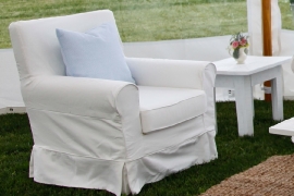 White Upholstered Arm Chair