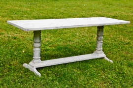 Distressed White Farm Table