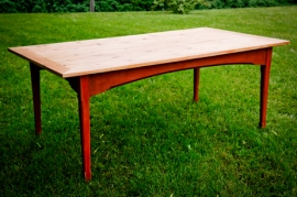 Elegant Red Legged Farm Table